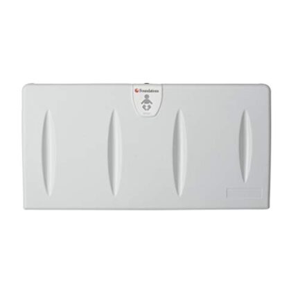 Foundations 100-EH-BP Classic Horizontal Baby Changing Station with Backer-Plate, Surface Mount, Built in Liner Dispenser, One Handed Adjustable Safety Strap, Made in The USA - Light Gray